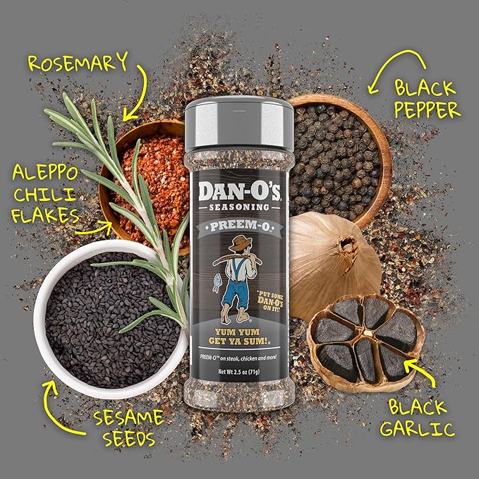 Dan-O's 8 Bottle Seasoning Set, Extra-Small Bottles, 8 Pack, Includes Original, Spicy, Chipotle