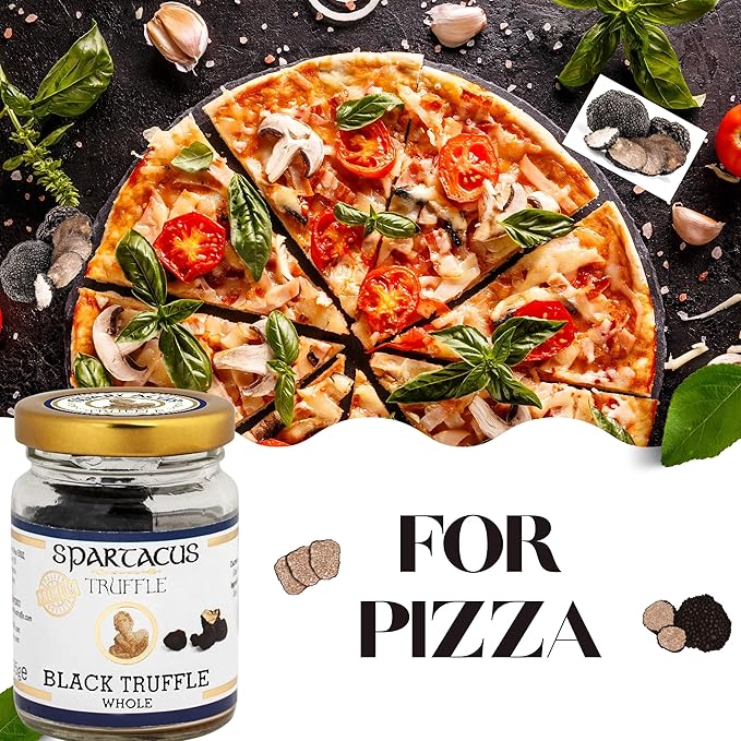 Spartacus Black Whole Truffles, Natural, light aroma- Perfect Gourmet Seasoning for Pizza, Pasta