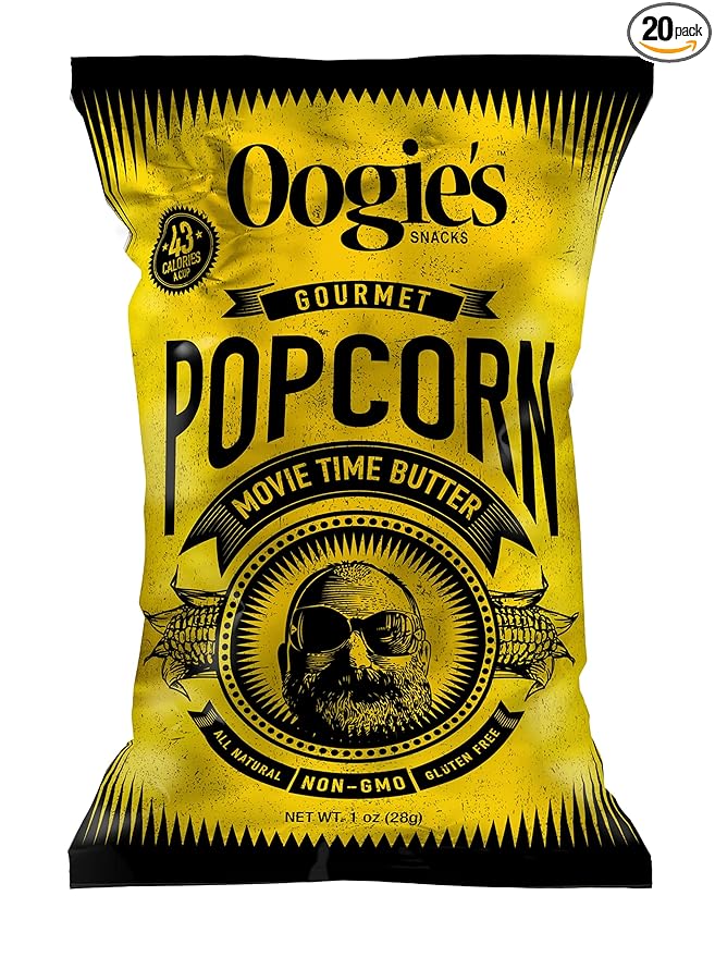 Oogie's Gourmet Popcorn | 20 Pack | Movie Time Butter Flavor | Gluten Free Popcorn Snacks | 1oz