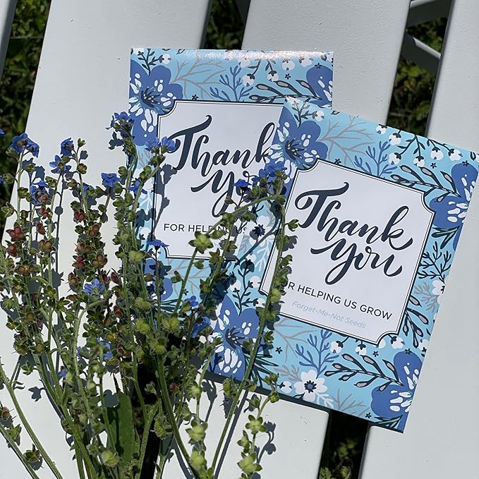 Bentley Seed Co. Thank You Packet - Help Us Grow Forget Me Not - 25 Seed Packets - Perfect