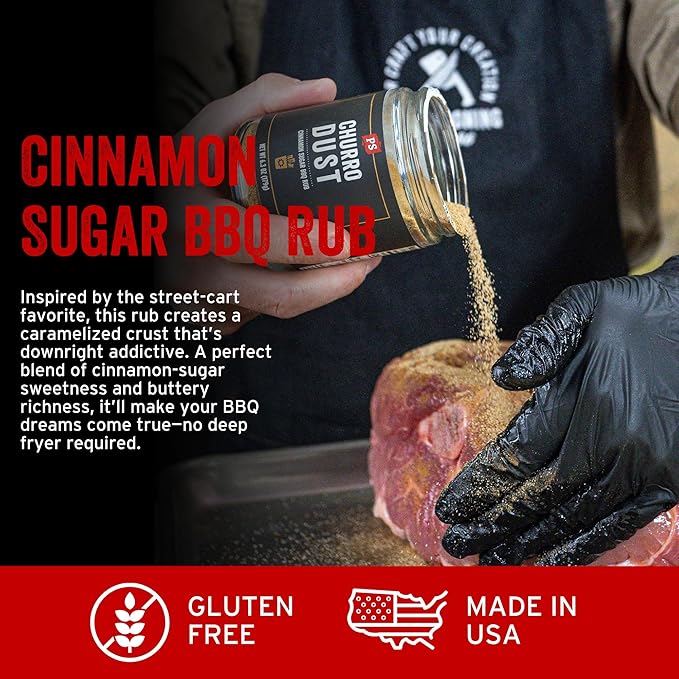 PS Seasoning Churro Dust - Cinnamon Sugar BBQ Seasonings and Rubs for Smoking, Grilling, Baking