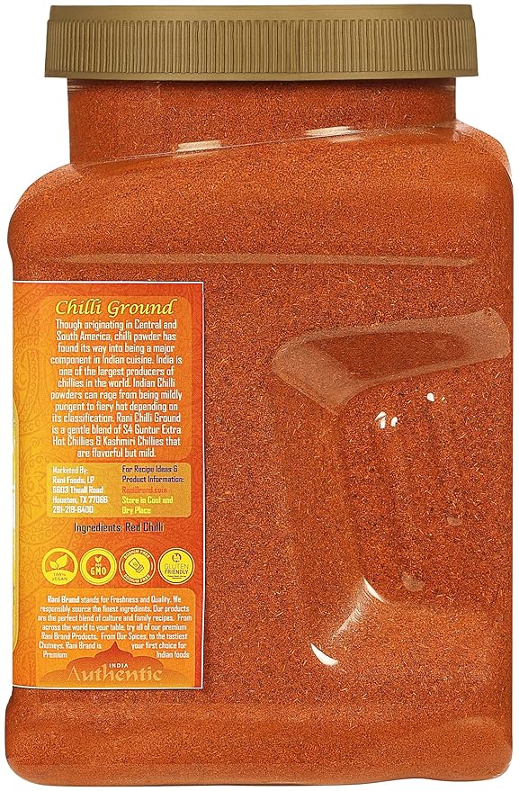 Rani Chilli Powder (Mirchi) Ground Indian Spice 32oz (2lbs) 908g Bulk PET Jar ~ All Natural |