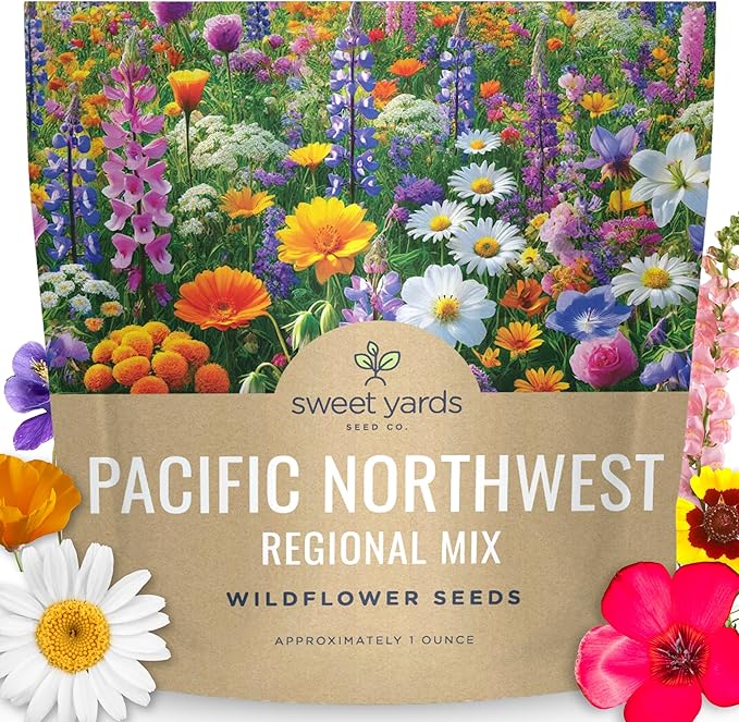 Pacific Northwest Regional Mix - Large 1 Ounce Packet - 24,000 Flower Seeds for Planting