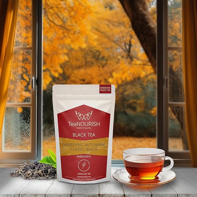 TeaNOURISH Darjeeling Autumnal Classic Black | Autumn Flush Loose Leaf | Strong, Robust Taste &
