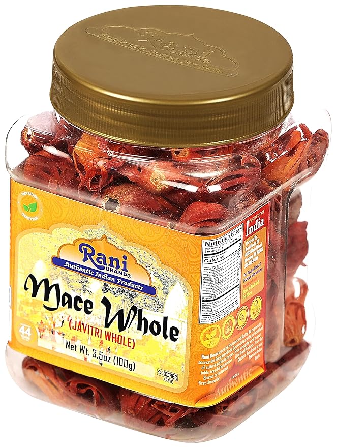 Rani Mace Whole (Javathri), Spice 3.5oz (100g) PET Jar ~ All Natural | Vegan | Gluten Friendly |