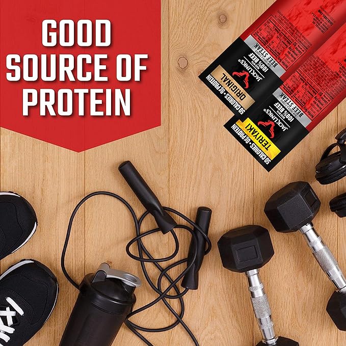 Jack Link's Beef Steak, Original and Teriyaki - Protein Snacks, Meat Snack, Good Source of Protein