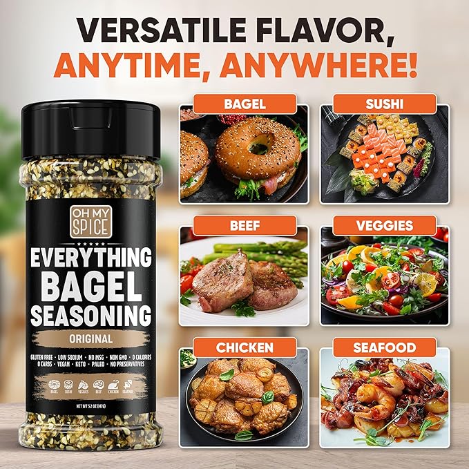 Everything Bagel Seasoning Blend - Gluten Free & Low Sodium Avocado Toast Seasoning. Vegetable