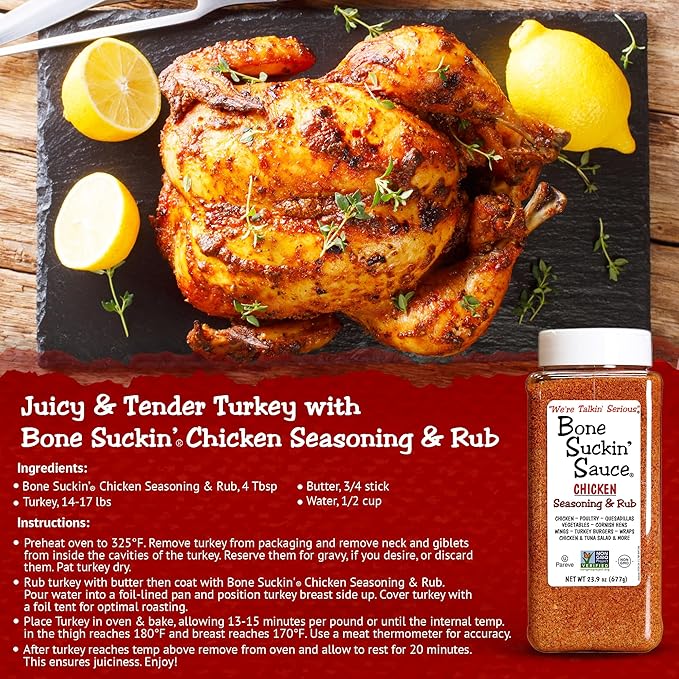 Bone Suckin' Sauce Bulk Seasoning & Rub - Brown Sugar, Garlic, Onion, Spices - Non-GMO