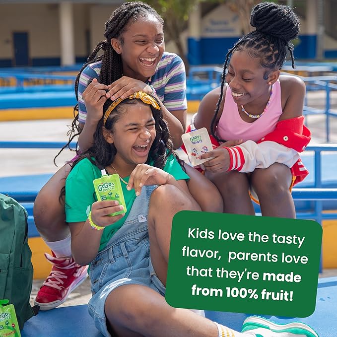 GoGo squeeZ Applesauce and Fruit Puree, Apple Strawberry, 3.2 oz (Pack of 48), Unsweetened Fruit