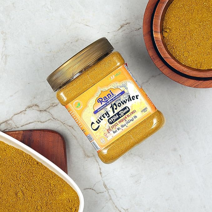 Rani Curry Powder Mild (10-Spice Authentic Indian Blend) 1lb (454g) PET Jar ~ All Natural |