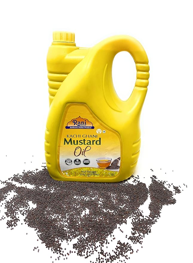 Rani Mustard Oil (Kachi Ghani) 169 Ounce (5 Liter) NON-GMO | Gluten Free | Vegan | 100% Natural |