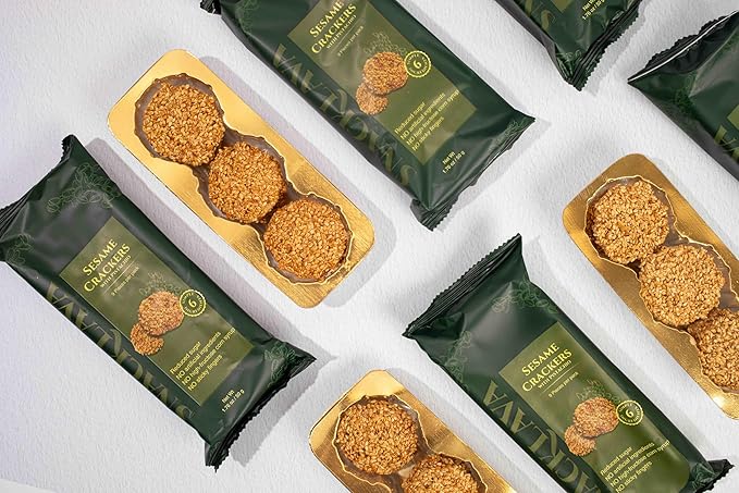 Snacklava Sesame Pistachio Crackers ??6 Pack (9 Pieces per Pack) | All-Natural, Handcrafted Gourmet