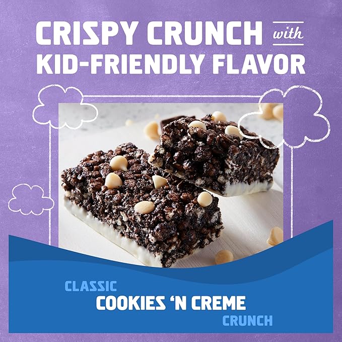 Zbar Protein - Cookies 'N Creme - Crispy Snack Bars - Made with Organic Oats - Non-GMO - 5g Protein