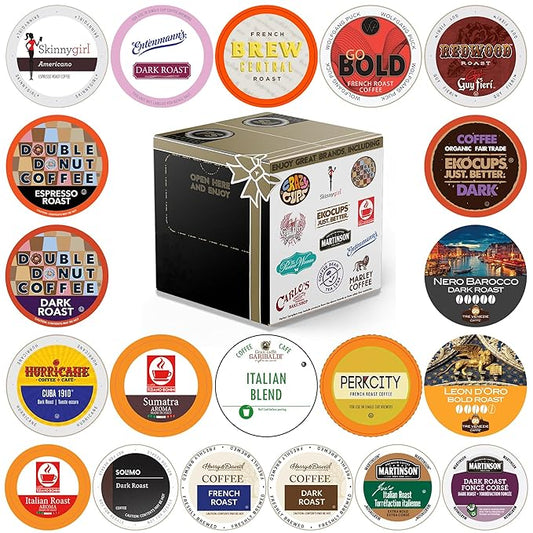 Perfect Samplers Coffee Pods Variety Pack, Bold and Dark Roast Coffee, Single Serve Cups for Keurig