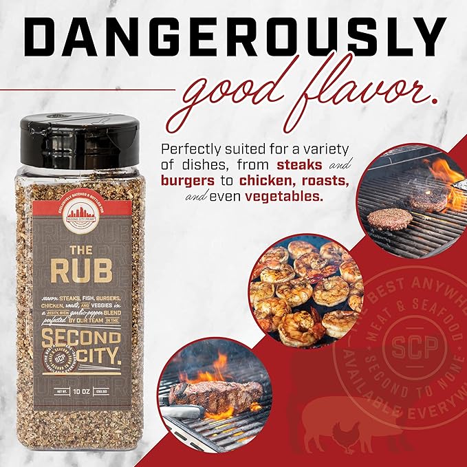 The Rub Seasoning for Steaks, Burgers, Fish, Chicken, and Veggies 10oz 2-pack, A Seasoning Blend of