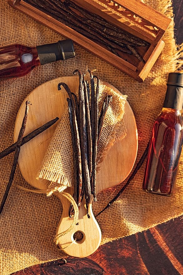 50 Organic Madagascar Vanilla Beans - Whole Extract Grade B Pods for Baking, Homemade Extract