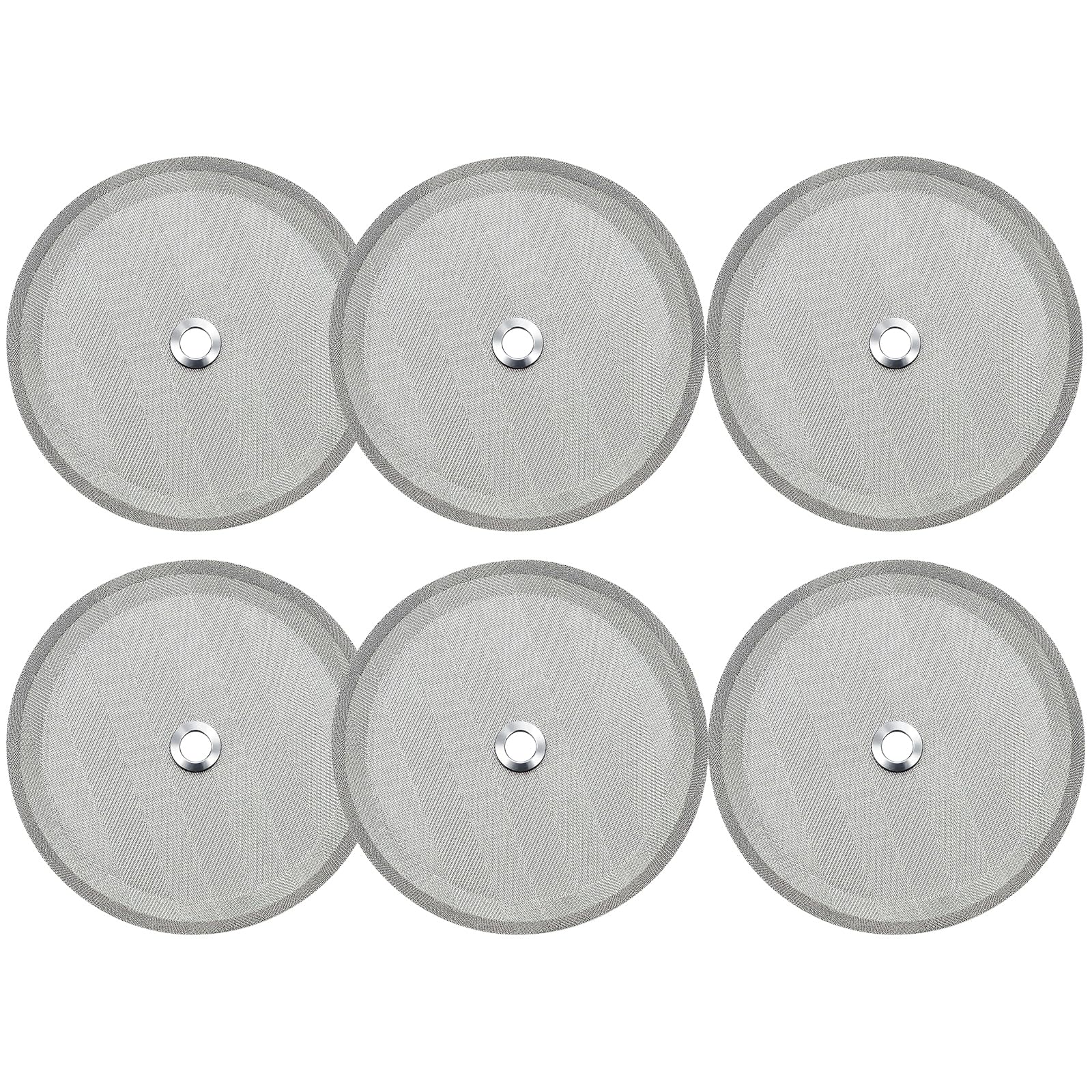 French Press Coffee Filter Replacement - 6 Pack Stainless Steel Fine Mesh Filters, Compatible with