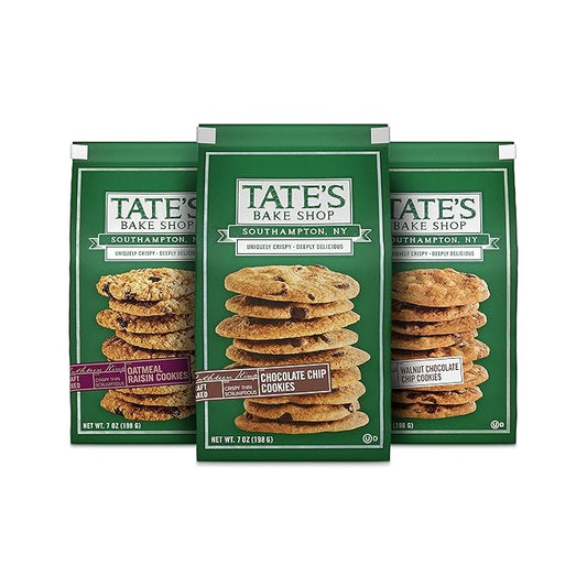 Tate's Bake Shop Variety Pack, Oatmeal Raisin , Chocolate Chip & Chocolate Chip Walnut, 3 - 7 oz