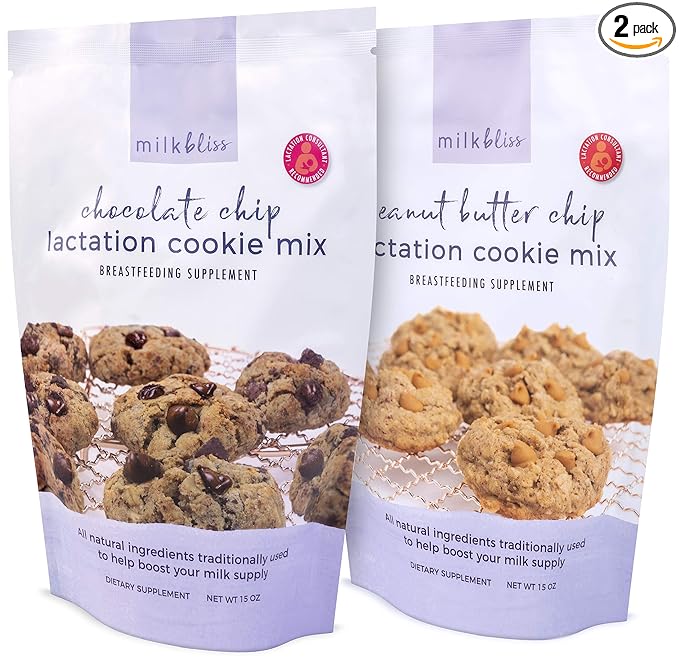 MilkBliss Chocolate Chip and Peanut Butter Chip Oatmeal Lactation Cookie Mixes