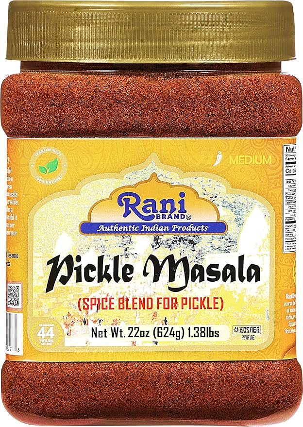Rani Pickle (Achar) Masala Indian Spice Blend 22oz (1.375lbs) 624g PET Jar ~ Vegan | Gluten