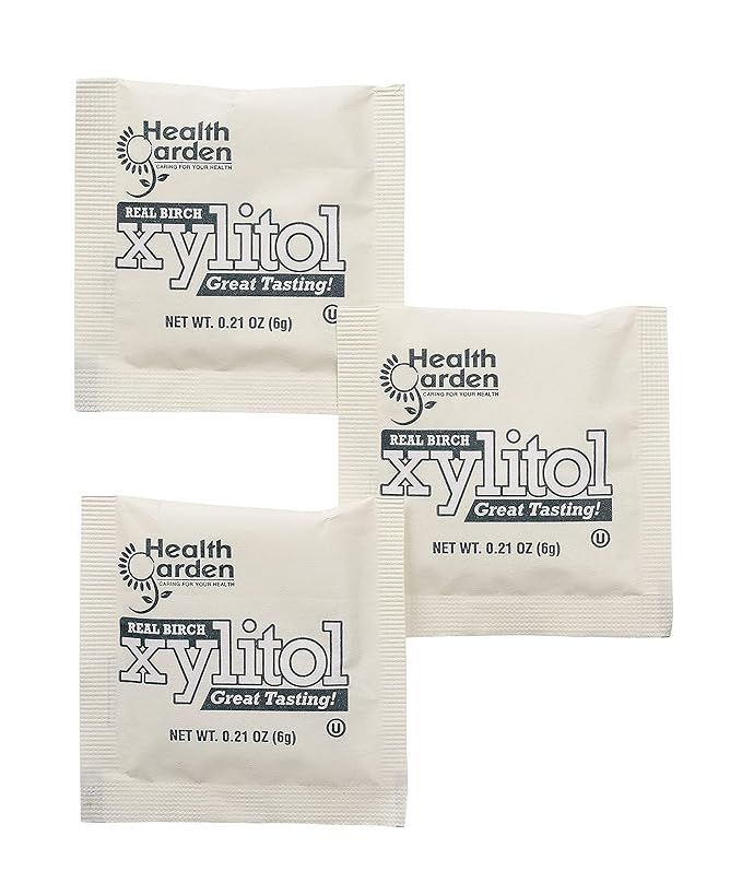 Health Garden Birch Xylitol Sweetener - 50 Packets - Pure Birch Xylitol - Non GMO, Kosher, and Made