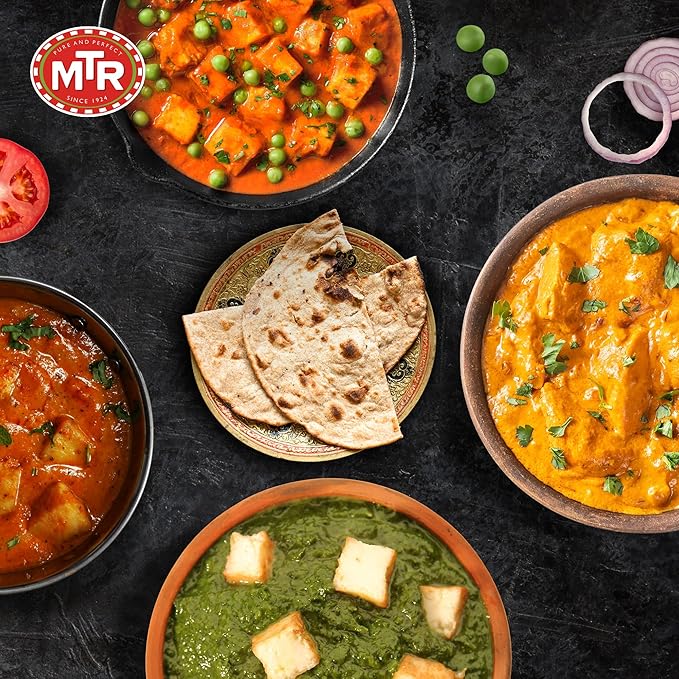 MTR Ready-To-Eat: Exotic Paneer Mix - Assorted Pack of 4 (Mutter Paneer, Palak Paneer, Paneer