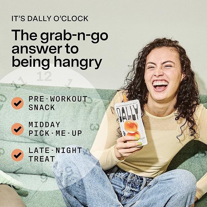 Dally Peach Drinkable Konjac Jelly (10 Pouches) ??10-Calorie, Zero Sugar Korean Fruit Snack