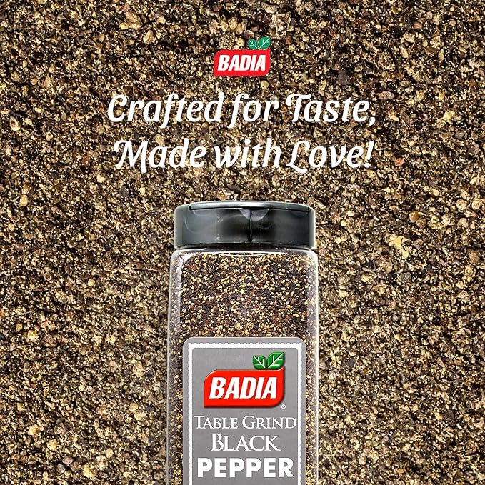 Badia Black Pepper Table Grind, 16 oz - Premium Seasoning for Cooking & Freshly Ground Flavor