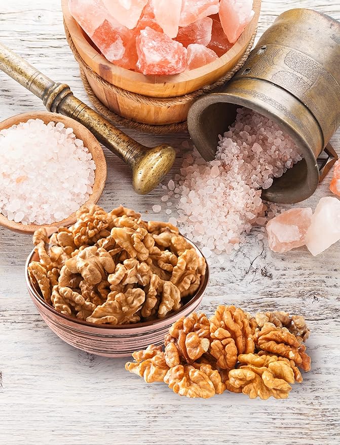 Oven Roasted California Salted Walnuts with Himalayan Salt and A Drizzle of Oil - Great Source of