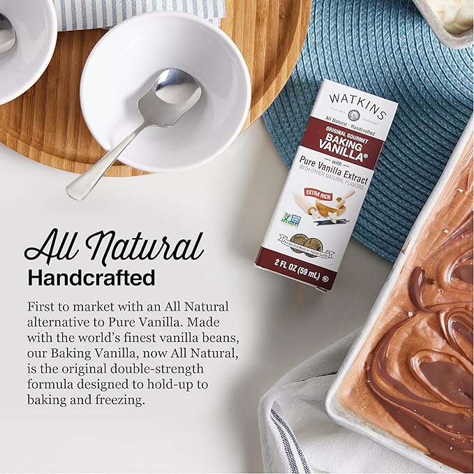 Watkins All Natural Original Gourmet Baking Vanilla with Pure Extract, 2 fl. oz. Bottle, 1-Pack