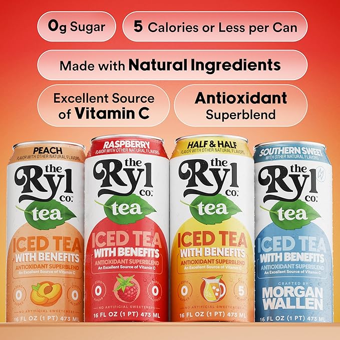 Ryl Iced Tea MVP Variety Pack – Antioxidant Superblend, No Artificial Ingredients, Zero Sugar, Five