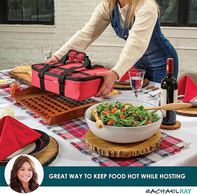 Rachael Ray Lasagna Lugger, Thermal Insulated Casserole Carrier for Hot or Cold Food, Lugger Tote