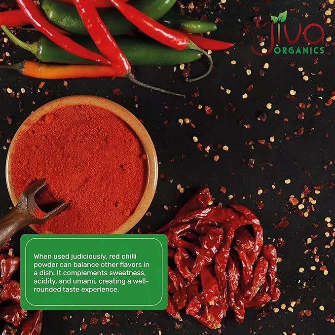 Jiva Organics Organic Red Chili Powder 7 ounce Bag - Extra Hot, Ground Indian Chillies, 100%