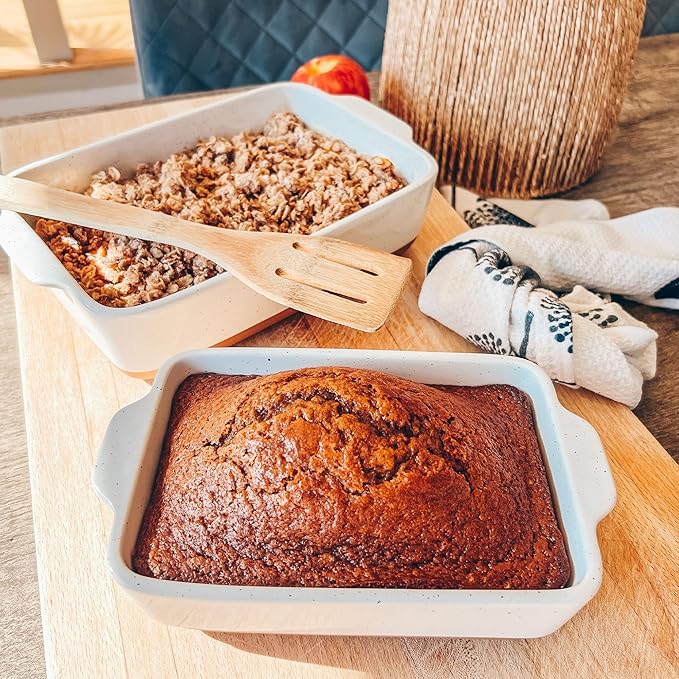 Mora 7x11in & Loaf Baking Dishes - Porcelain Casserole & Bakeware, Oven-to-Table, Freezer Safe