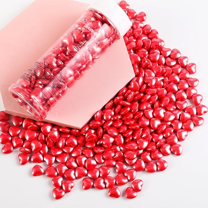 Kasvan Mixed Heart Shapes Sprinkles - Edible Candy Pearls 130g/4.58 Oz, Mix Size, Baking Cake