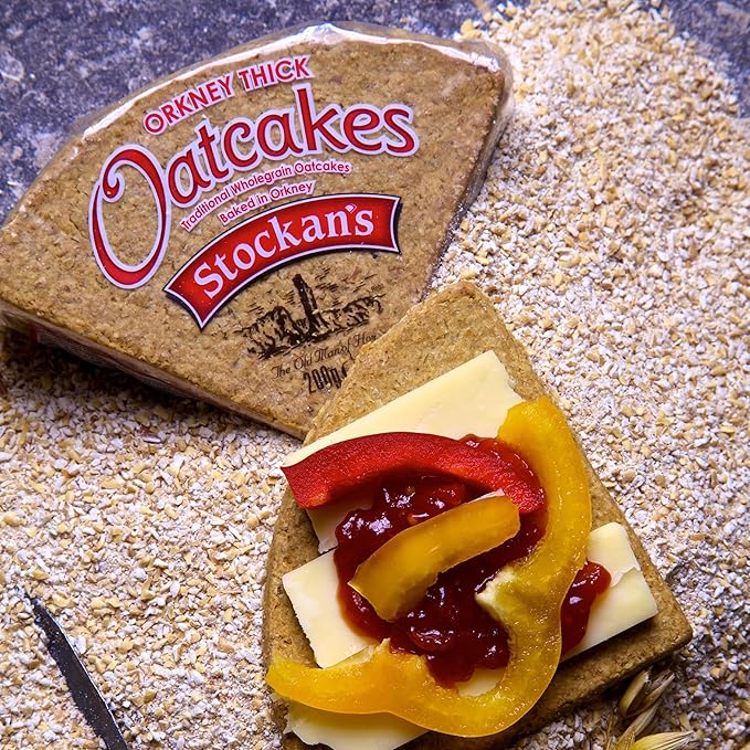 Stockan's Orkney Wholegrain Thick Oatcakes - Traditional Scottish Savoury Biscuits Imported from