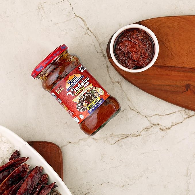 Rani Vindaloo Curry Cooking Spice Paste, Hot! 10.5oz (300g) Glass Jar, Pack of 5+1 FREE ~ No Colors