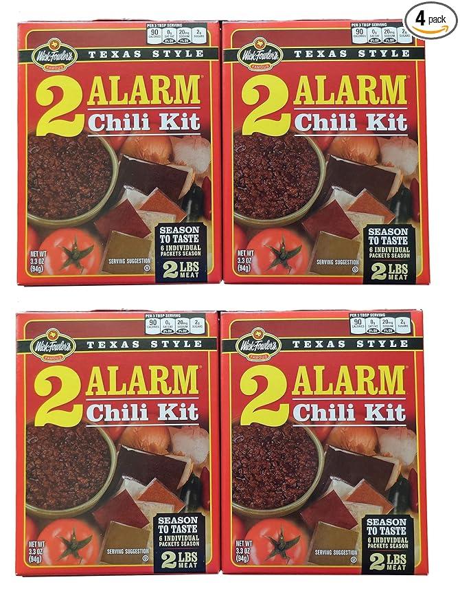 Wick Fowler's Texas Style 2 Alarm Chili Kit (4 Boxes - 3.3 oz each)