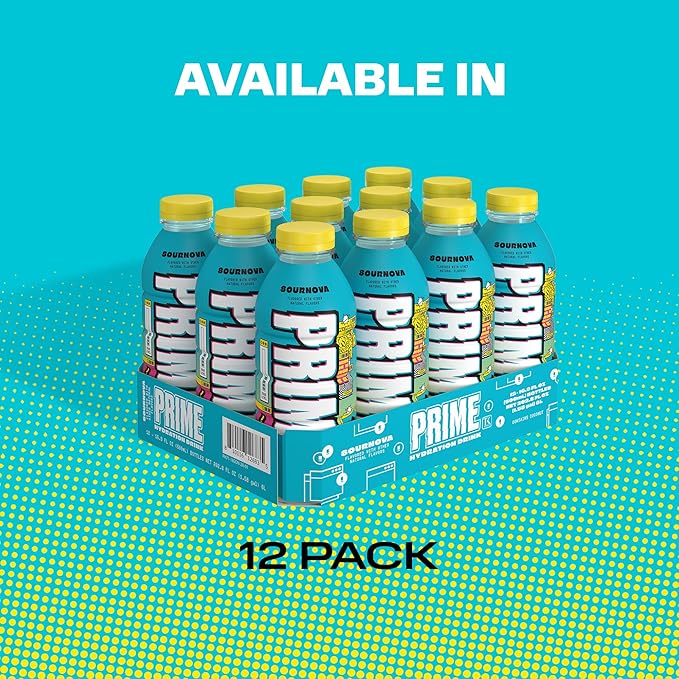 PRIME Hydration SOURNOVA, Sports Drinks, Electrolyte Enhanced for Replenishing Fluids, 250mg BCAAs
