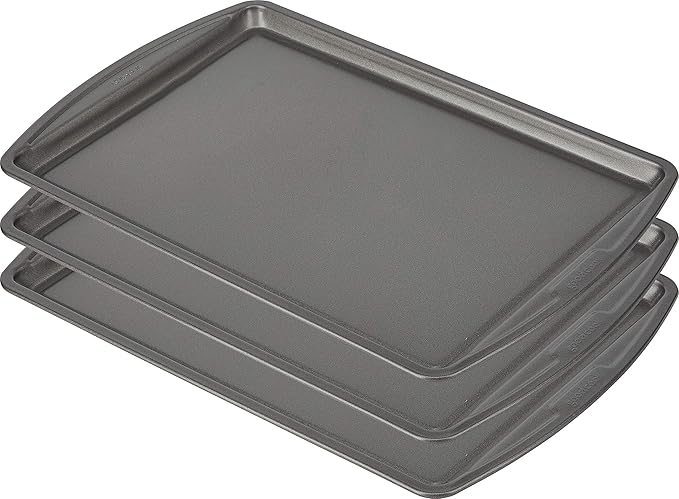 GoodCook Everyday Nonstick Carbon Steel 13” x 9” Baking Sheet Set, 3 Pack – Standard-Sized Carbon