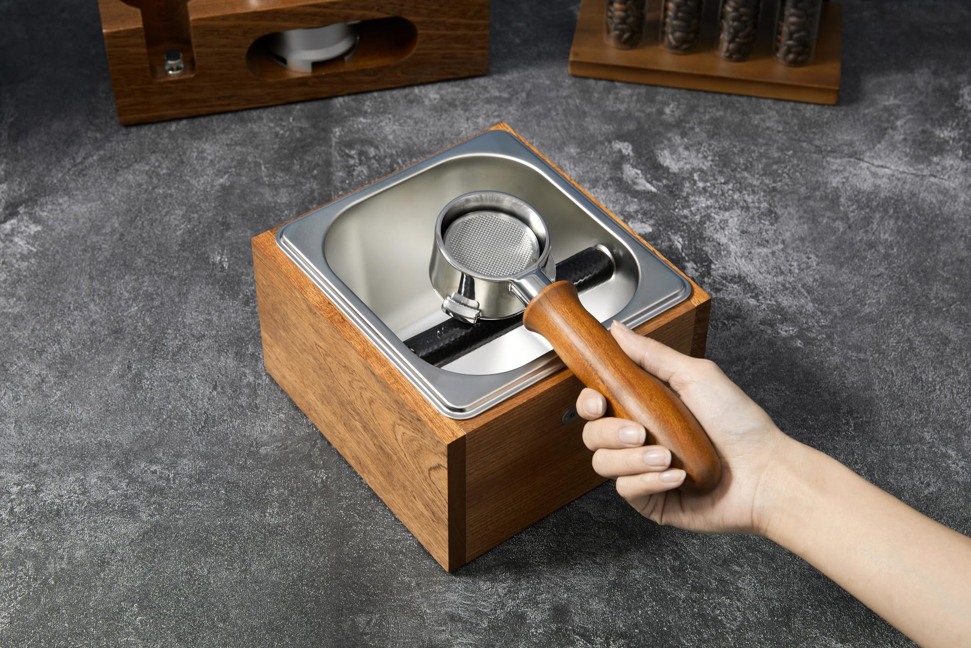 Teyearlife coffee knock box replacement for breville knockbox Sturdy solid wood and easy-clean