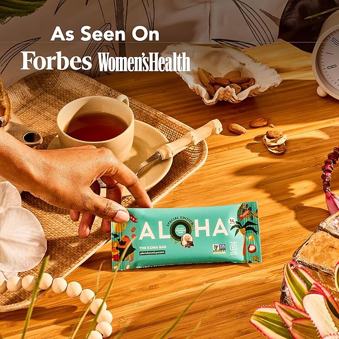 ALOHA Organic Plant Based Protein Bars | The Kona Bar - Special Edition | 6 Count, 1.98oz Bars |