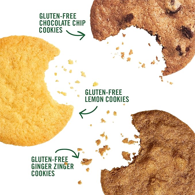Tate's Bake Shop Gluten Free Cookies Variety Pack, Lemon, Ginger Zinger and Chocolate Chip Cookies