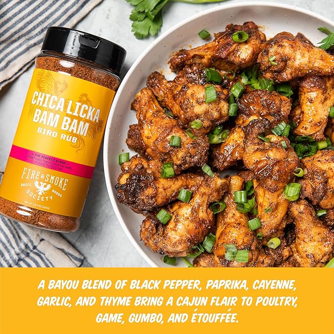 Fire & Smoke Society Chica Licka Bam Bam Chicken Seasoning | BBQ Seasonings and Rubs for Smoking