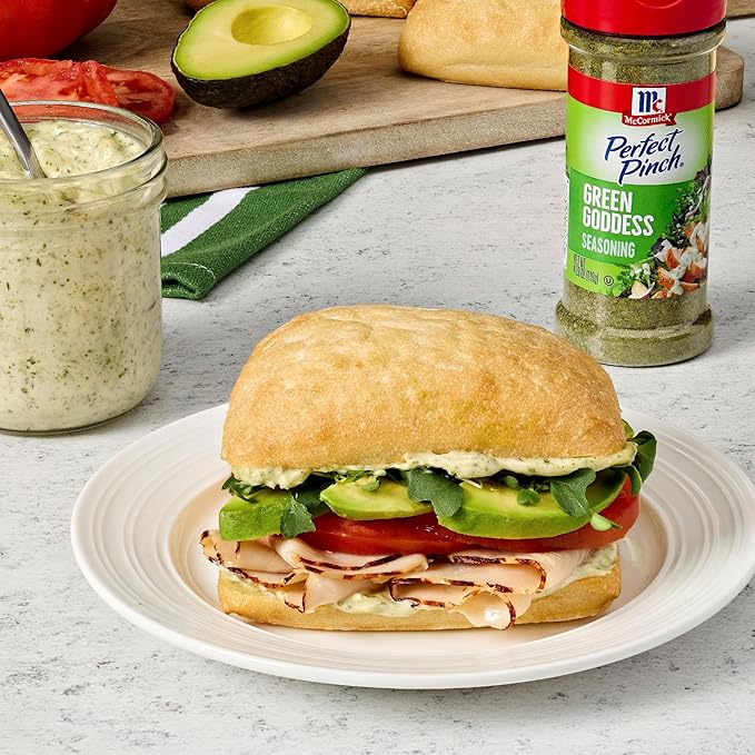 McCormick Perfect Pinch Seasoning, Green Goddess, For Adding Tangy, Herby Flavor to Chicken, Roasted Veggies, Dressings, Sauces & More, 4.23 oz