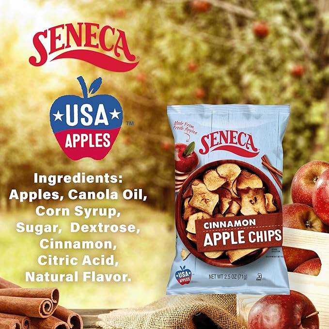 Seneca Cinnamon Apple Chips | Made from Fresh Apples | 100% Red Delicious Apples | Yakima Valley