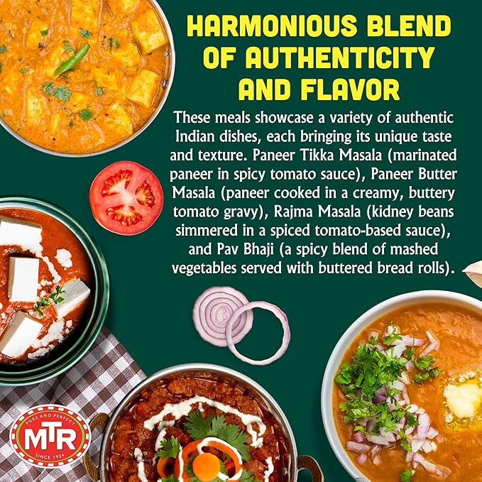 MTR Ready-To-Eat: Desi Special - Assorted Pack of 4 (Paneer Tikka Masala, Paneer Butter Masala