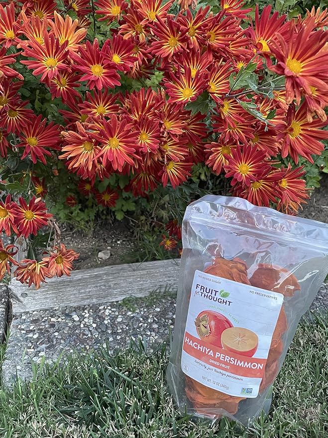 Fruit for Thought Dried Persimmons | Dried Fruit Snack Packs | At Home, Work, or On The Go |