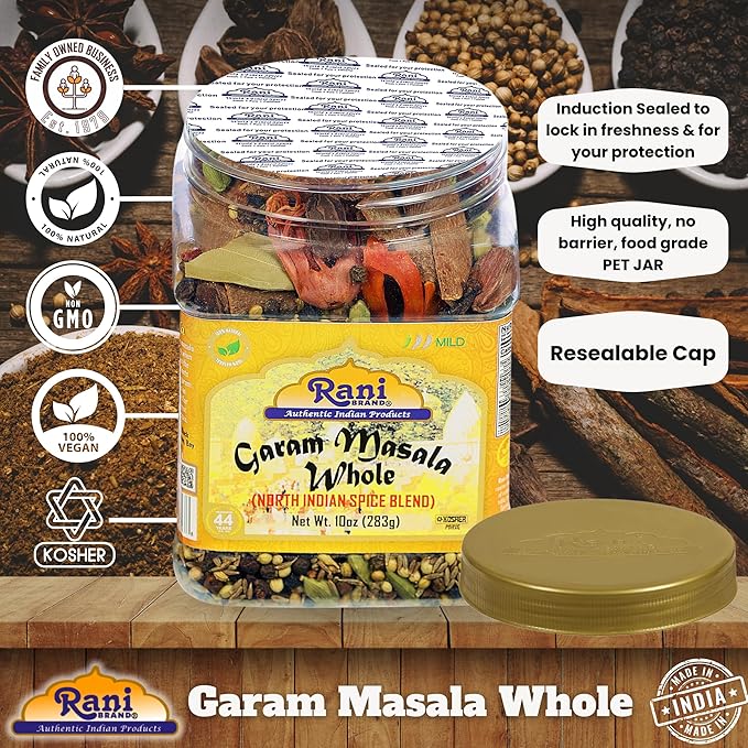 Rani Garam Masala Indian 11 Whole Spices Blend 10oz (283g) PET Jar ~ All Natural, Salt-Free | Vegan