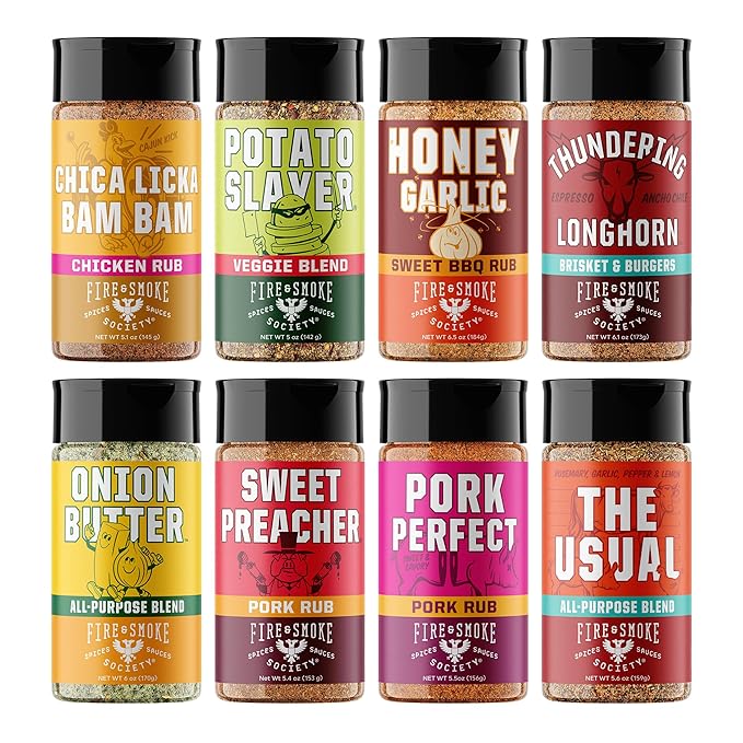 Fire & Smoke Society Essential Grill Variety Pack | BBQ Rubs and Seasonings, Grilling Gifts for